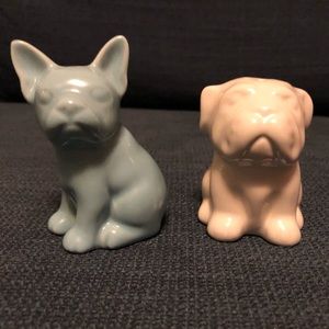 Pair of Bulldog salt and pepper shakers